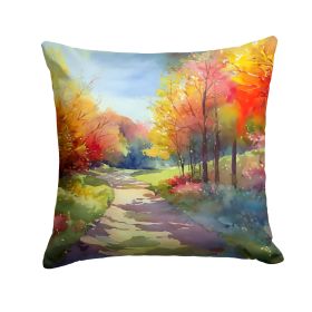 North Carolina Dogwoods in Watercolor Throw Pillow Machine Washable, Indoor Outdoor Decorative Pillow for Couch, Bed or Patio, 14Hx14W