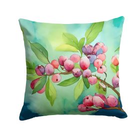 Connecticut Mountain Laurels in Watercolor Throw Pillow Machine Washable, Indoor Outdoor Decorative Pillow for Couch, Bed or Patio, 18Hx18W