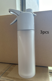 Spray Water Bottle For Girls Outdoor Sport Fitness Water Cup Large Capacity Spray Bottle Drinkware Travel Bottles Kitchen Gadgets (Option: White 3PCS)