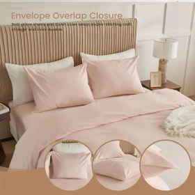 Serta Simply Clean Pleated Duvet Cover King (Option: Pink)