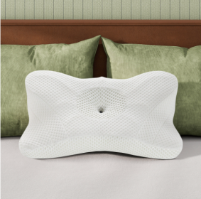 Cervical Neck Pillow, Cooling Ergonomic Memory Foam Pillows  Dual Height Orthopedic Support Contour Pillow For Side (Option: Kwhite)