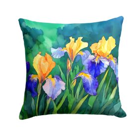 Tennessee Iris in Watercolor Throw Pillow Machine Washable, Indoor Outdoor Decorative Pillow for Couch, Bed or Patio, 14Hx14W (Default: Default)