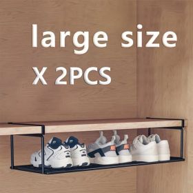 "Luxury Stackable Shoe Display - Adjustable Width with Storage Basket Included" (Capacity: black large size*2)