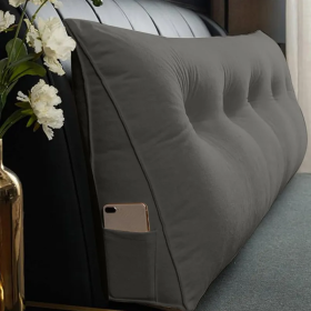 Triangle Reading Cushion With A Button-grey (Option: 200cm)